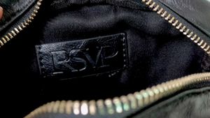 RSVP Black Pleated Crossbody Bag