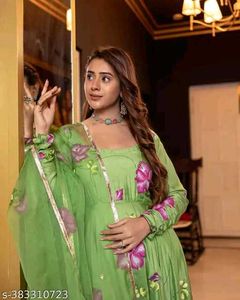 Green Floral Print Dress