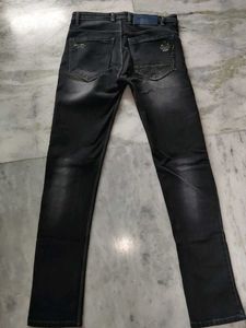 Distressed Black Denim Jeans