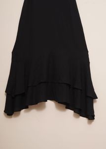 Black Ruffle Hem Halter Dress