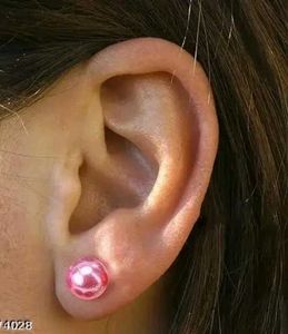 Pink Pearl Stud Earrings