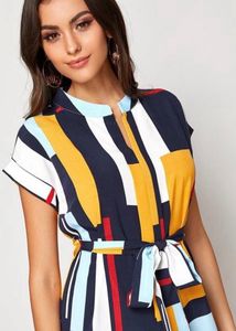 ELEGANT PRINTED SHIRT STYLE DRESS FOR WOMEN