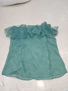 Green Ruffle Top