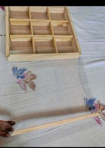 Wooden Storage Box with Compartments
