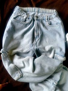 Light Wash Cargo Jeans