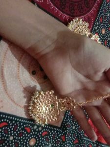 Beautiful Multi Colour Earrings And Maang Tikka