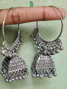 Silver Jhumka Earrings