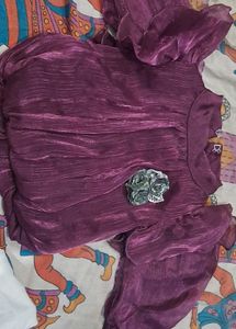 Elegant Purple Crinkle Top
