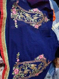 Elegant Navy Blue Embroidered Salwar Kameez