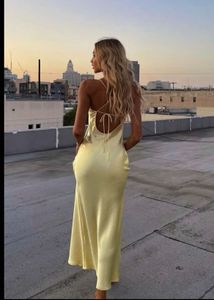 H&M Butter Yellow Silk Dress