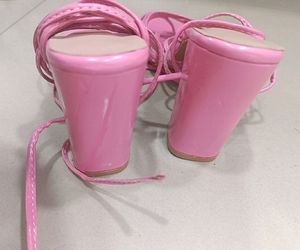 Pink Laceup Heels Sandals
