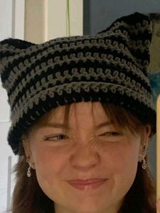 Striped Cat Ear Beanie