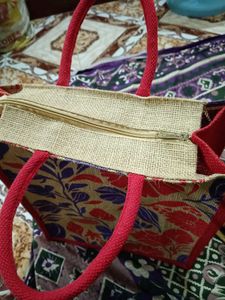 Floral Jute Tote Bag
