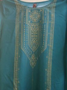Elegant Teal &amp; Gold Kurta