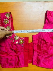 💕Pink Embellished Sari Blouse💕