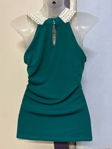 Chochet Green Designer Top