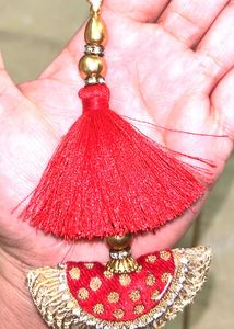 Decorative Red &amp; Gold Tassels (Pair)