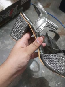 Silver Rhinestone Heels