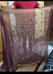 Maroon Blouse with saree