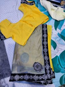 Elegant Yellow Saree with Blouse