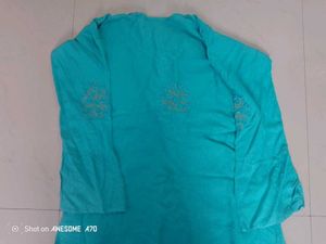 Teal Embroidered Indian Dress