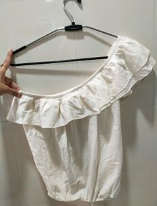 off shoulder white top