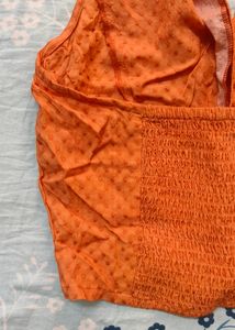 Orange Halter Neck Top