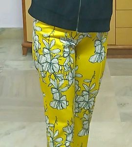 Floral Print Yellow Pants