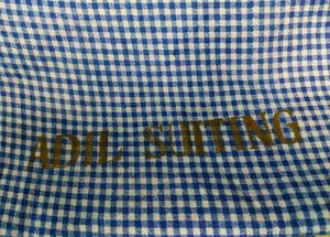 Blue &amp; White Checked Fabric 1 MTR 99 Rs