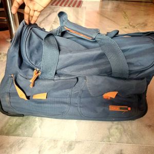 VIP Durable Blue Duffel cum Trolley Bag
