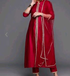 Red Embroidered Salwar Kameez