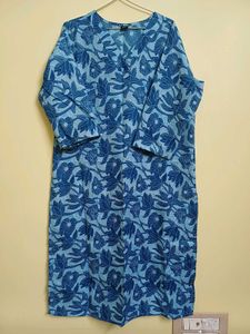 Blue Printed Kurta Set