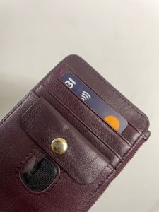 Burgundy Leather Card Holder Wallet