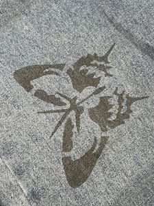 Beautiful Butterfly Print Wide Jeans