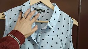 Baby Blue Polka Dot Top