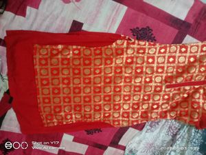 Elegant Red &amp; Gold Kurta