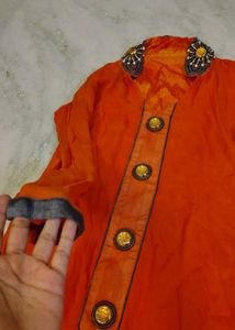 Orange Chiffon Kurti