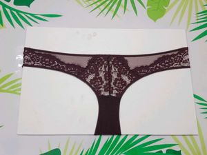 (800)Burgundy Lace G-String Thong Underwear