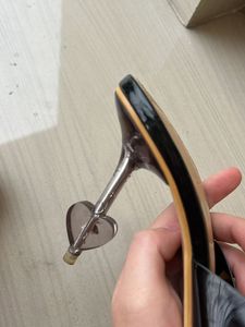 Black Lucite Mule Heels