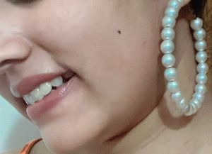 Elegant Pearl Hoop Earrings
