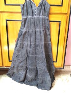 Gray Tiered Sleveless Stylish Maxi Dress