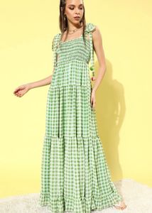 Pink Checked Summer Dress