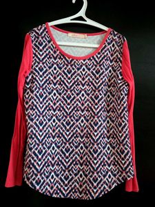 Patterned Long Sleeve Top