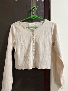 Ribbed Cropped Cardigan