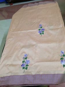 Cream Color Painted Sareewith Good Shine