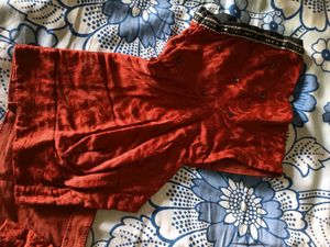 Less Used Crepe Material Brown Color Blouse