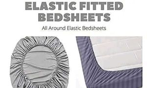 Cotton Elastic Fitted Double Bedsheet