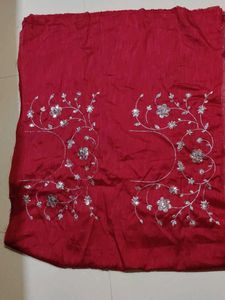 Rose Embroidered Net Saree