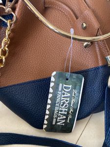 Stylish Color Block Bucket Bag