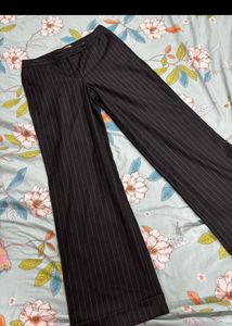 Pinstripe Flare Leg Trousers